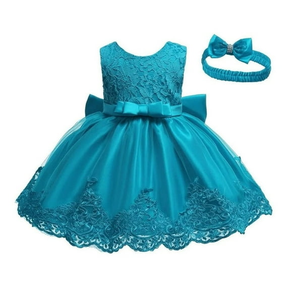 Girls Dress Set + Lace Bow Headband