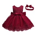 thumbnail image 1 of Girls Dress Set + Lace Bow Headband, 1 of 4