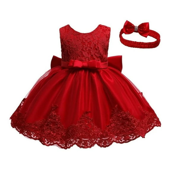 Girls Dress Set + Lace Bow Headband