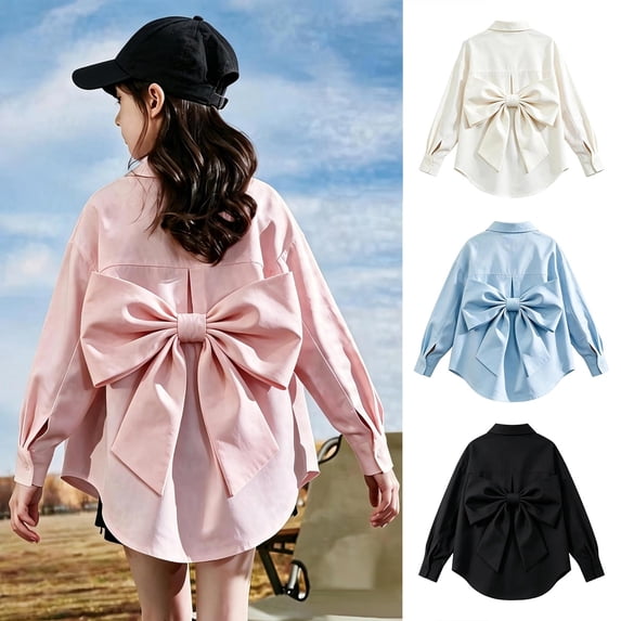 Girls Dress Shirt Button Down Shirt Casual Long Sleeve Tunic Tails Top Summer Blouse For Youth Polo Shirt for Kids 3-4 Years