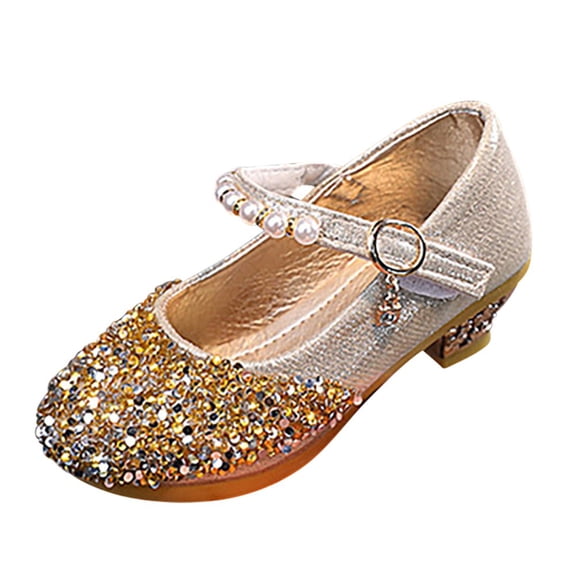 Girls Dress Shoes Adorable Sparkle Mary Jane Flats for Wedding Party Princess Shoes(Toddler/Little/Big Kids)