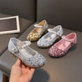 Girls Dress Shoes Adorable Sparkle Mary Jane Flats for Wedding Party