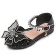 thumbnail image 1 of Girls Dress Shoes Big Bow Mary Jane Wedding Flower Bridesmaids Low Heels Glitter Sequins Princess Ballet Flats Shoes Black for Kids (US 10.5 Little Kid), 1 of 10