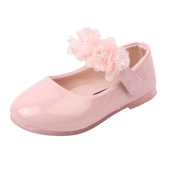 Girls Dress Shoes Comfortable Slip On Lace Floral Ballet Flat Shoes Lightweight Cute Mary Jane Shoes