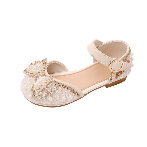 Girls Dress Shoes Mary Jane Flower Wedding Party Bridesmaids Shoes Glitter Princess Ballet Flats for Kid Toddler Flat Shoes Girls' Dance Shoes Princess Shoes Bow Shoes