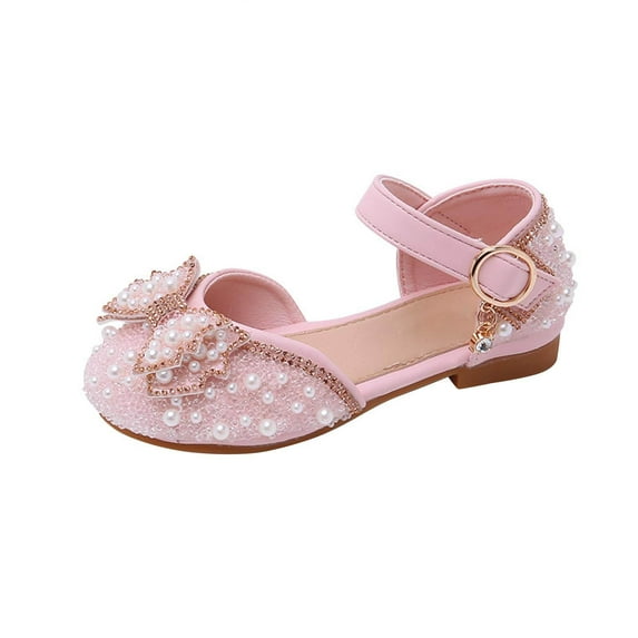 Girls Dress Shoes Mary Jane Flower Wedding Party Bridesmaids Shoes Glitter Princess Ballet Flats for Kid Toddler Flat Shoes Girls' Dance Shoes Princess Shoes Bow Shoes