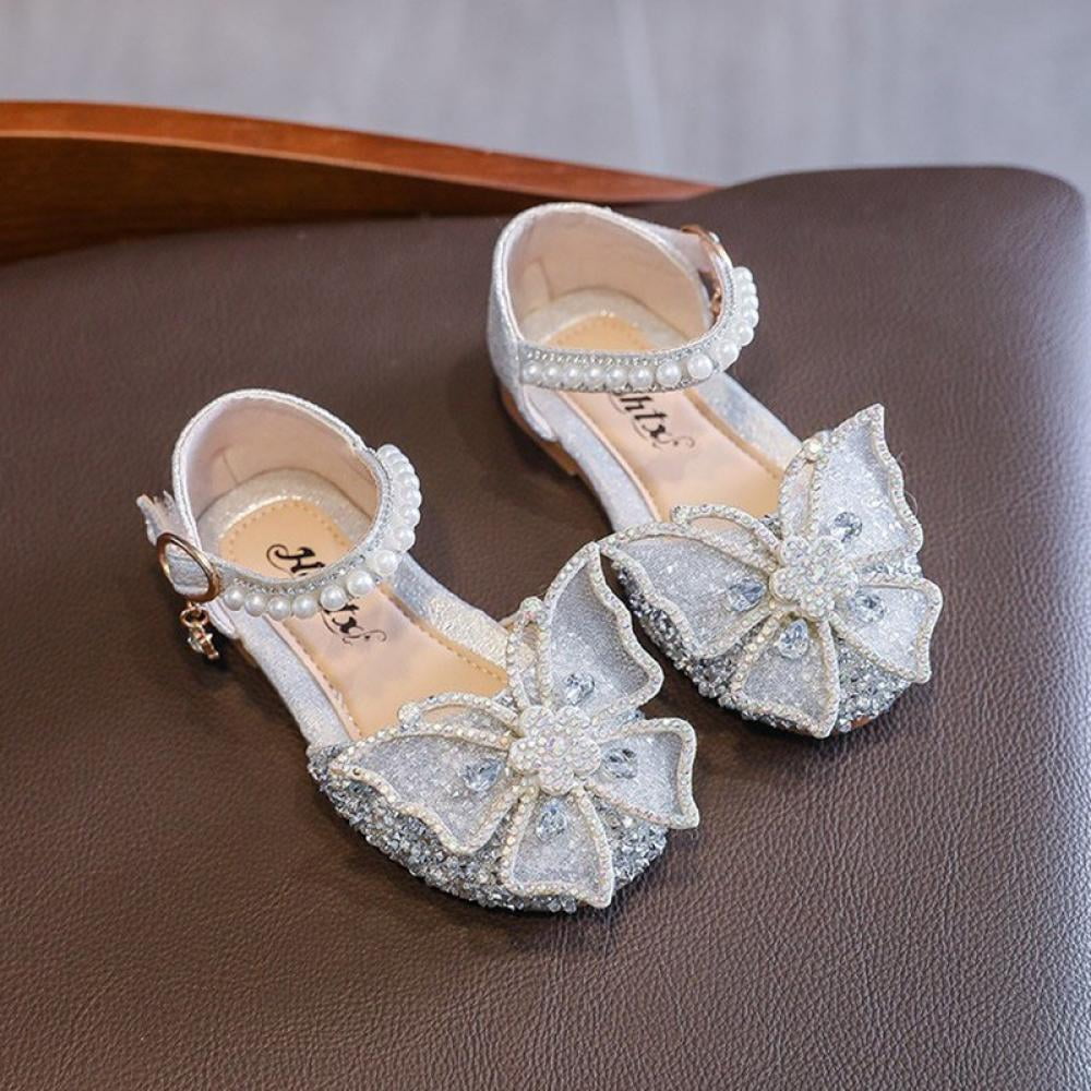 Girls Dress Shoes Mary Jane Flower Wedding Party Bridesmaids Shoes