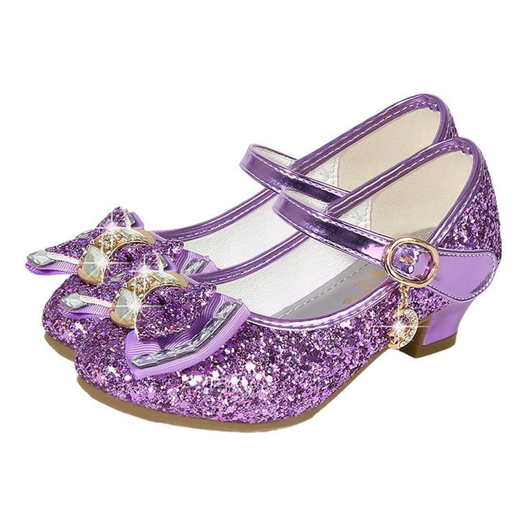 Girls Dress Shoes Mary Jane Wedding Party Shoes Glitter