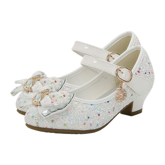 Girls Dress Shoes Mary Jane Wedding Party Shoes Glitter Bridesmaids Princess Heels (Toddler/Little Kid/Big Kid)