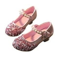 thumbnail image 1 of Girls Dress Shoes Princess High Heel Mary Jane Glitter Shoes in Wedding Party for Toddler Little Big Girl, 1 of 12