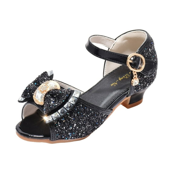 Girls Dress Shoes Princess High Heels Open Toe Party Wedding Flower Girls Shoes Toddler Little Big Kid Flower Wedding Party Shoes