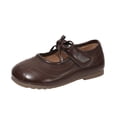 thumbnail image 1 of Girls Dress Shoes Toddler Little Kid Flats Mary Jane School Bowknot Flower Girl Party Ballerina Flat Shoes Brown 24, 1 of 5