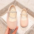 thumbnail image 1 of Girls Dress Shoes Toddler White Flower Girl Low Heels Mary Jane Flat for School Uniform Wedding(Little/Big Kid), 1 of 8