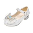 thumbnail image 1 of Girls Dress Shoes Wedding Party Heel Mary Jane Princess Flower Shoes (27,Beige), 1 of 4
