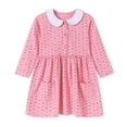 thumbnail image 1 of Girls Dress Short Sleeve Sailor Collar Dresses Bow Decoration School Uniform Pink 3-4 Years, 1 of 6