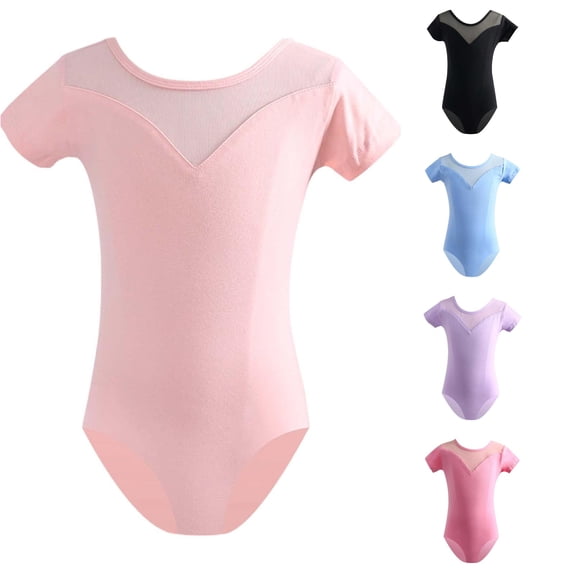 Girls Dress Short Sleeve Tutu Bright Smooth Flowy for Dance Charming Elegant Dress Set