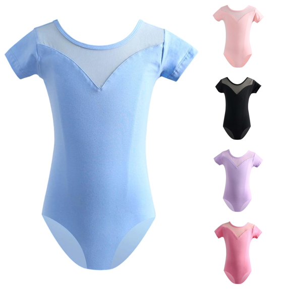 Girls Dress Short Sleeve Tutu Bright Smooth Flowy for Dance Charming Elegant Dress Set