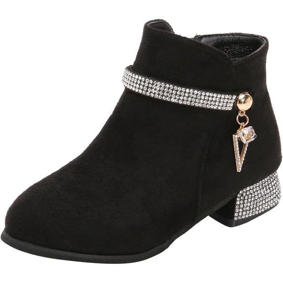 Girls Dress Short boots | Little Kid Thick heel boots| for Formal Occasions