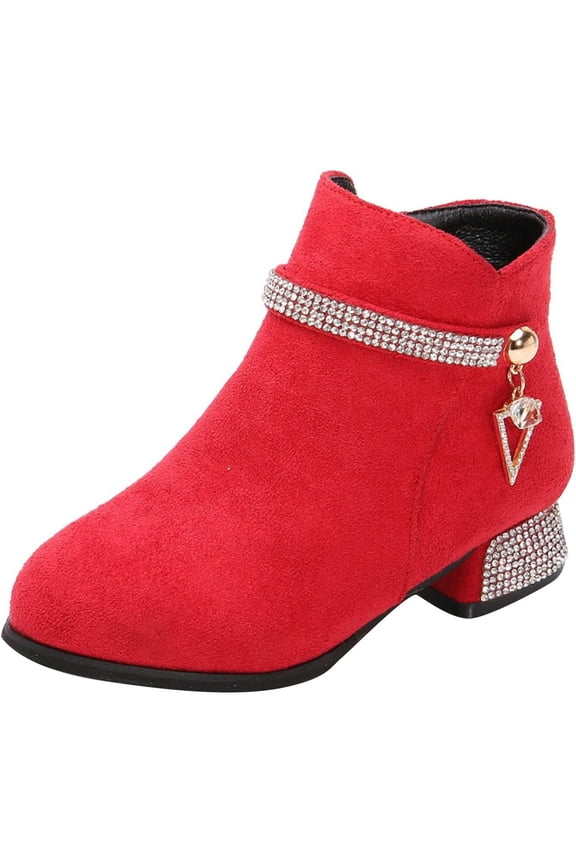 Girls Dress Short boots | Little Kid Thick heel boots| for Formal Occasions
