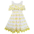 thumbnail image 1 of Girls Dress Sleeveless Lace Trim With Flower Detailing Yellow 7, 1 of 4