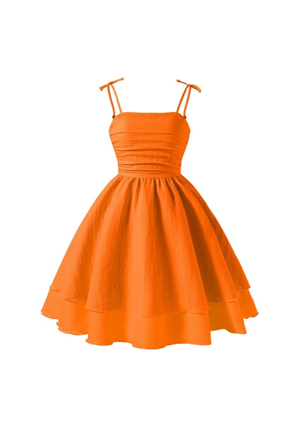 Girls Dress Solid Color Dress With Bow Knot Sleeveless Kids Birthday Party Wedding Dresses,Size 8-9 Years