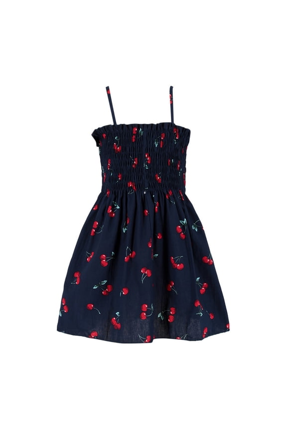 Girls Dress Toddler Baby Kids Girls Sleeveless Summer Print Dresses Casual Clothes Daily Wear Party Clothes Cute Elegant Girl Outfits Red 5 Years-6 Years