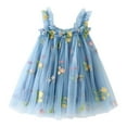 thumbnail image 1 of Girls Dress Toddler Girls Sleeveless Embroider Princess Dress Dance Party Floral Tulle Dresses Clothes Blue 2 Years-3 Years, 1 of 5