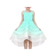 thumbnail image 1 of Girls Dress Turquoise Gradient Zigzag Hi-lo Layer Princess Backless Party 5 Years, 1 of 8