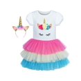 thumbnail image 1 of Girls Dress Tutu Dancing Unicorn Headband Birthday 5 Years, 1 of 6