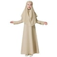 thumbnail image 1 of Girls Dress Tween Boho Long Sleeve Prayer Hijab Kids Abaya Dresses Casual Little Girl Dress for 4-5 Years, 1 of 7