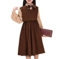 thumbnail image 1 of Girls Dress Two Piece Outfit Vest Long Sleeve Lined Casual For All Season Teen Toddler Thickened Fashion Princess Daily School Wear, 1 of 4