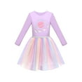 thumbnail image 1 of Girls Dress Unicorn Carousel Rainbow Color Shiny Tulle Skirt Long Sleeve 8 Years, 1 of 6