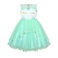 thumbnail image 1 of Girls Dress Unicorn Pageant Holiday Green Tutu Princess 6 Years, 1 of 6