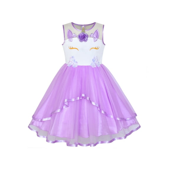 Girls Dress Unicorn Pageant Holiday Purple Tutu Princess 4 Years