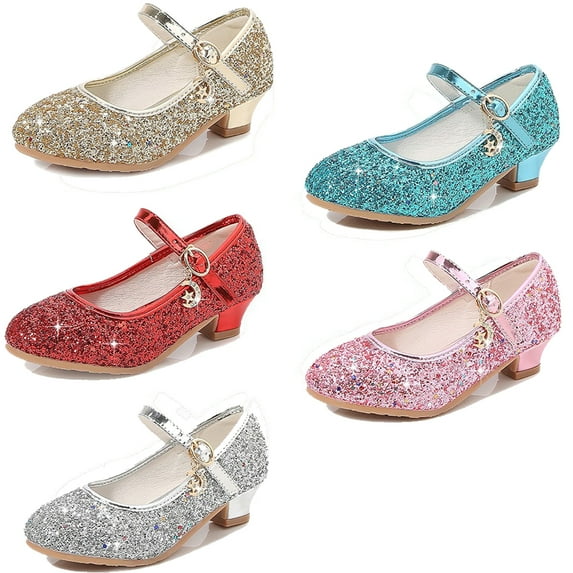 Girls Dress Up Shoes Sparkly Shoes for Girls Princess Mary Jane School Uniform Dress Shoes in Performance Graduation for Toddler/Little/Big Kids