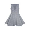 thumbnail image 1 of Girls Dress V Neck Pleated Hem Back School Uniform Gray 6 Years, 1 of 6