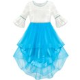 thumbnail image 1 of Girls Dress White And Blue Hi-Lo Party Dancing Pageant 6 Years, 1 of 6