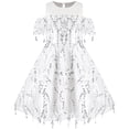 thumbnail image 1 of Girls Dress White Off Shoulder Sequin Tassel Flapper Party Pageant 7 Years, 1 of 13