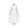 thumbnail image 1 of Girls Dress White Polka Dot Rhinestone Princess Wedding Party Sleeveless 7 Years, 1 of 1