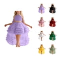 thumbnail image 1 of Girls Dress with Train, Tiered Mesh Gown for Pageant, Recital, Performance, Formal Party & Special Occasions, 1 of 5