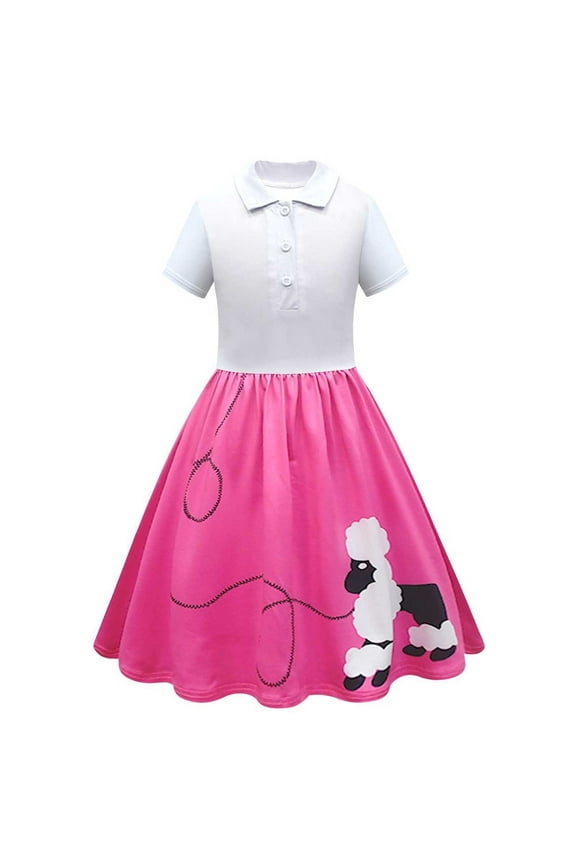 Girls Dresses 1950S Poodle 50S Sock Hop Kids Clothing