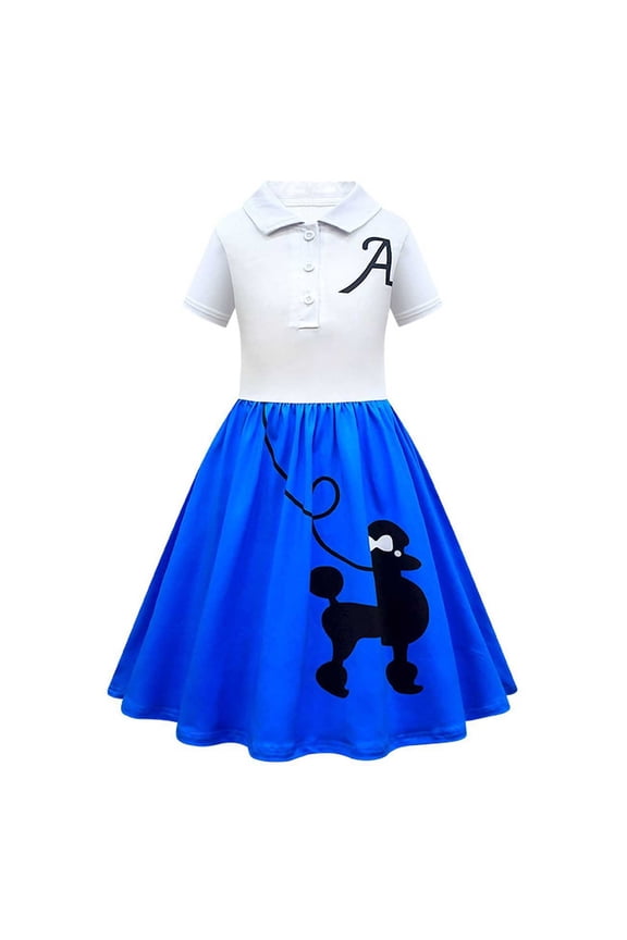 Girls Dresses 1950S Poodle 50S Sock Hop Kids Outfits