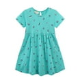thumbnail image 1 of Girls' Dresses 6-7 Years A-Line Summer New Skirt Wind Butterflys Knitted Cartoon Printing Fit & Flare Mint Green Tutu Dress, 1 of 7