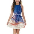 thumbnail image 1 of Girls Dresses American Flag Dresses Size 10-12 Stars Striped Halter Dress Independence Day Midi Dresses Patriotic Kids 4th of July Outfits with Pockets, 1 of 4