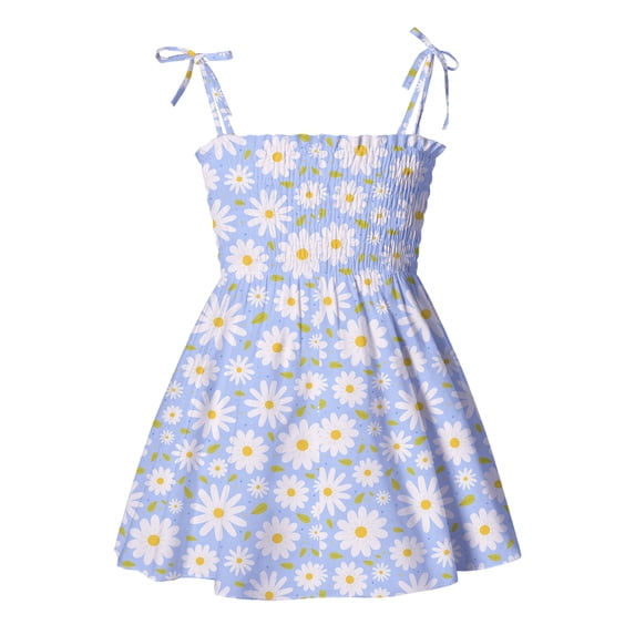 Girls Dresses Baby Dresses Casual Sleeveless Strap Beach Kids Summer Toddler Girls Clothes Girls Dress&Skirt 5 Years-6 Years