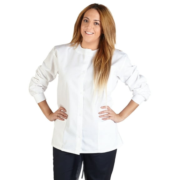 M&M SCRUBS Medical Scrub Jacket G102 (White, Large)