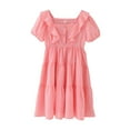 thumbnail image 1 of Girls Dresses Casual Toddler Kids Neck Short Sleeves Casual Soild Maxi Sundress Dress, 1 of 7
