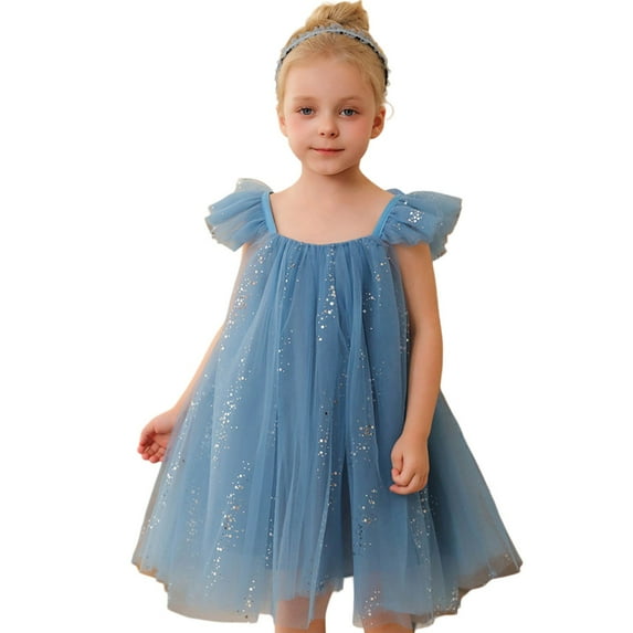 Girls Dresses Children Baby Solid Color Loose Cute Dresses Stylish Party Evening Wedding Princess Dress Size 12 M-18 M
