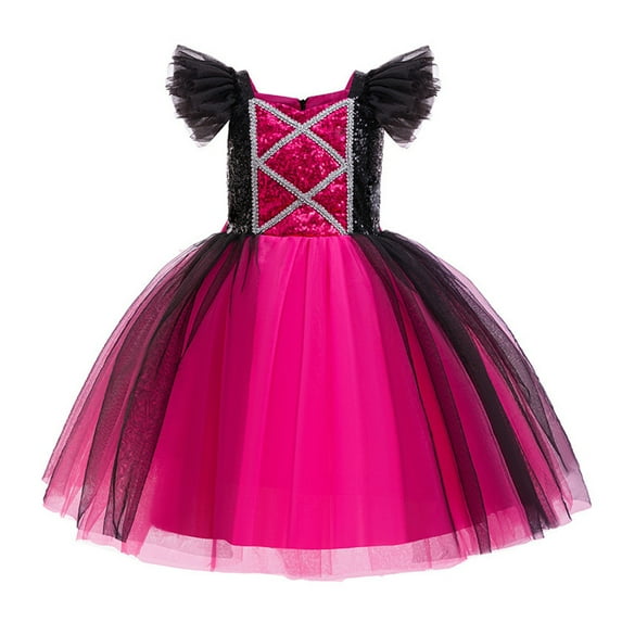 Girls Dresses Children Gradient Color Fly Sleeve Mesh Tutu Dress Stylish Party Evening Wedding Princess Dress Size 18 M-24 M