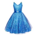 thumbnail image 1 of Girls Dresses Children'S Dress Big Children'S Sleeveless Lace Princess Fluffy Dress Wedding Dress Flower Girl Dress Blue Elegant Kids Outfits 11 Years-12 Years, 1 of 7
